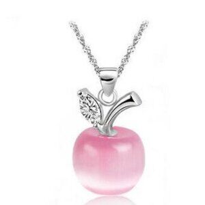 Pink Apple Pendant Necklace